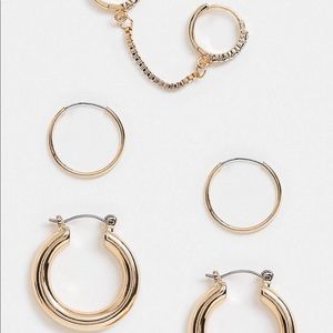 ASOS Pack of 3 Sets of Hoops